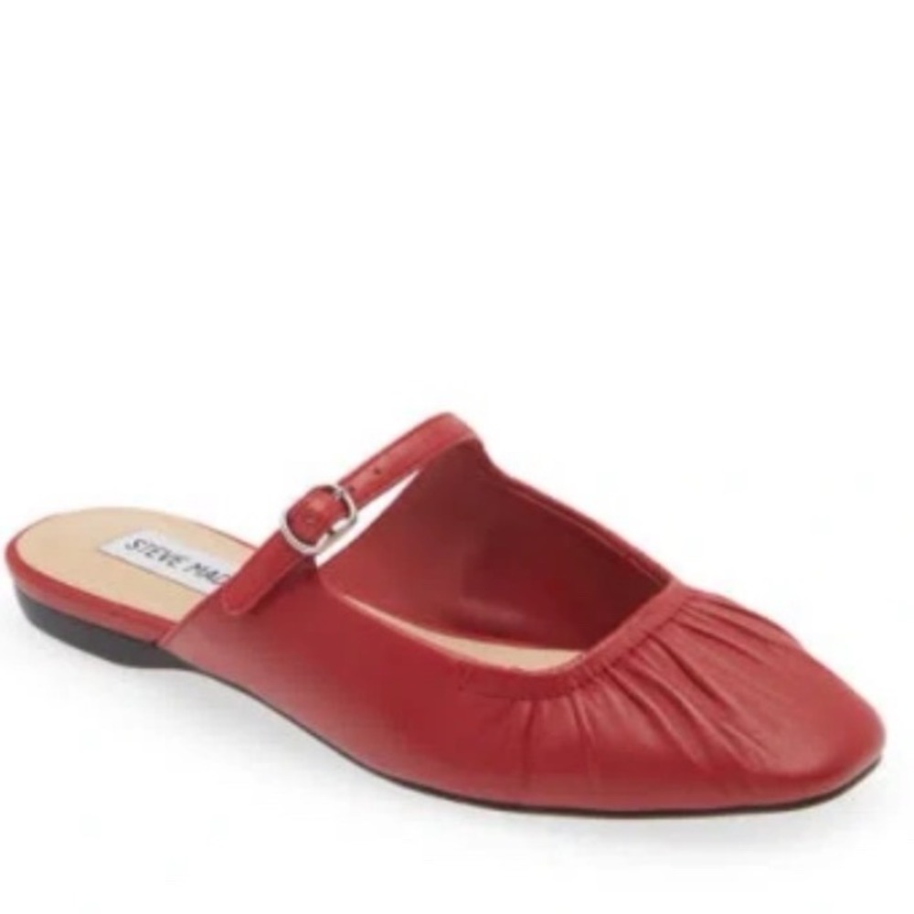Steve Madden Vintage Y2K Gisele Red Leather Mary Jane Mules Flats Women's Size 7